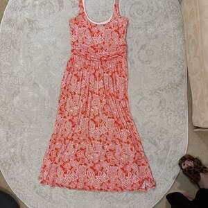 Boden Womens‎ Jersey Midi Dress Scoop UK 14 US 10 Orange White Paisley